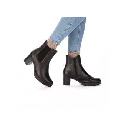 Rieker 77674-00 Black Block Heel Boots