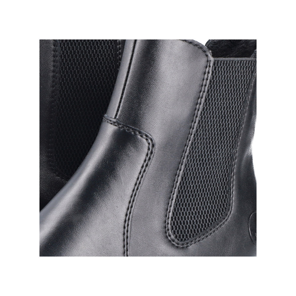 Rieker 77674-00 Black Block Heel Boots