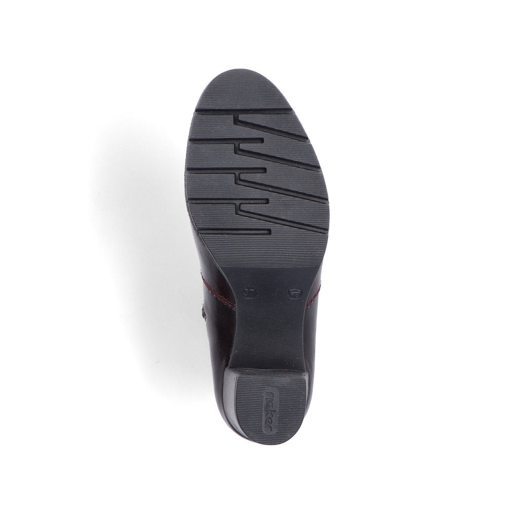 Rieker 77674-35 Wine/Black Block Heel Boots