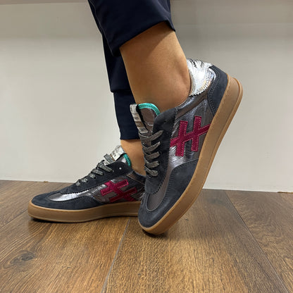 Another Trend A0328016 Ante+Metal Anthracite Silver Plum Trainers