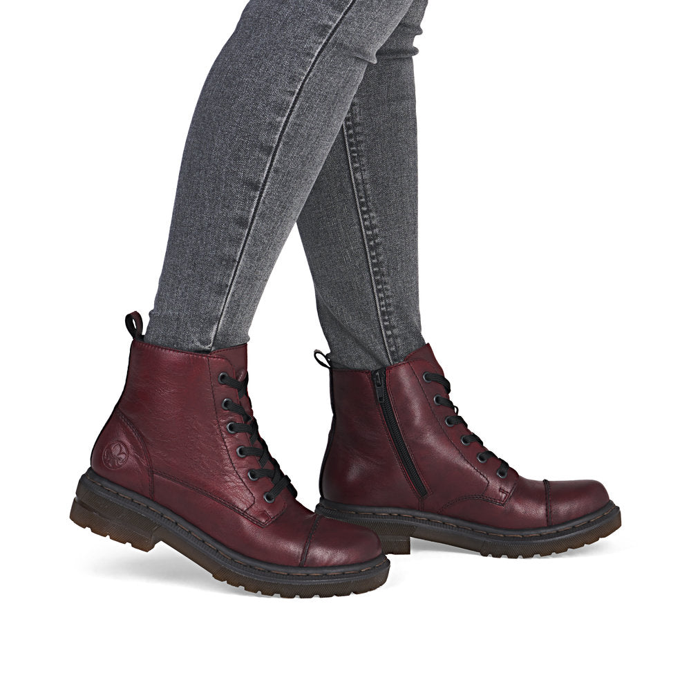 Rieker 78202-35 Wine Ankle Boots