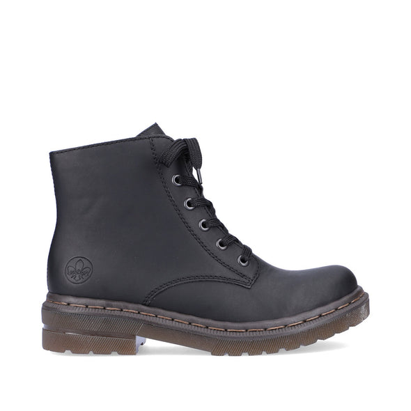 Rieker 78240-00 Black Lace Ankle Boots