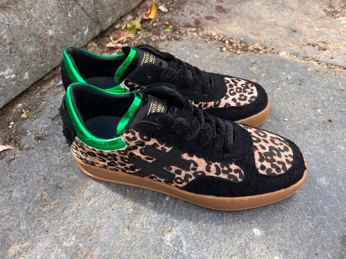 Another Trend A0348870 Jungla+ Pony Leopard Black & Taupe Trainers