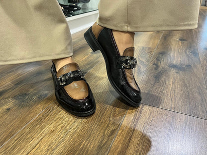 Dorking by Fluchos D9118 Nanna Black, Marmota & Burdeos Slip On Shoes