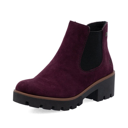 Rieker 79265-30 Plum & Black Ankle Boots