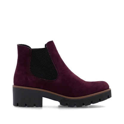 Rieker 79265-30 Plum & Black Ankle Boots