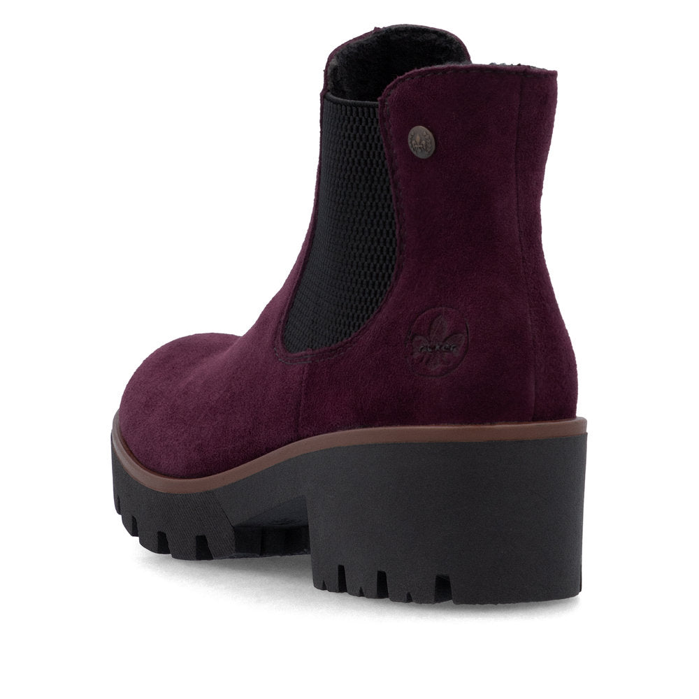 Rieker 79265-30 Plum & Black Ankle Boots