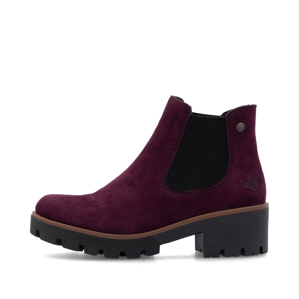 Rieker 79265-30 Plum & Black Ankle Boots