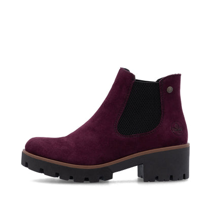 Rieker 79265-30 Plum & Black Ankle Boots