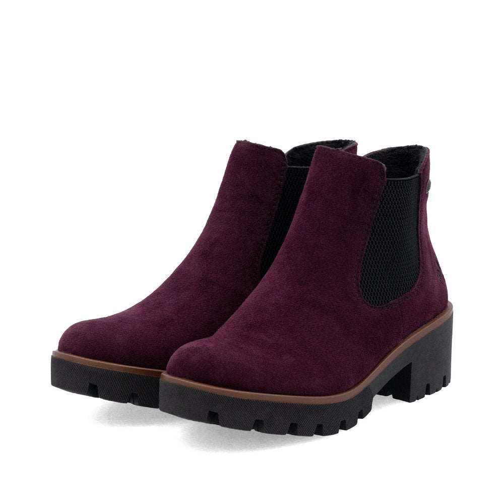 Rieker 79265-30 Plum & Black Ankle Boots