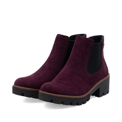 Rieker 79265-30 Plum & Black Ankle Boots