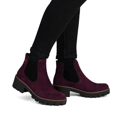 Rieker 79265-30 Plum & Black Ankle Boots