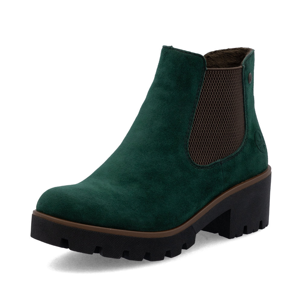 Rieker 79265-55 Bottlegreen & Brown Ankle Boots