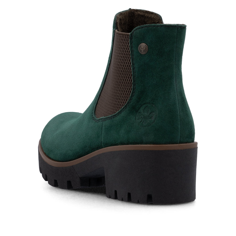 Rieker 79265-55 Bottlegreen & Brown Ankle Boots