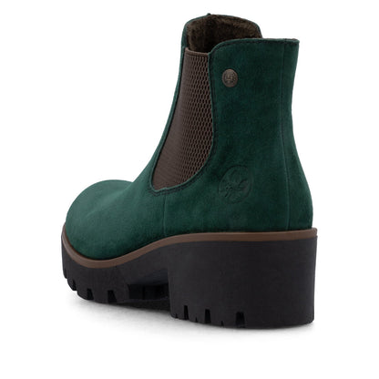 Rieker 79265-55 Bottlegreen & Brown Ankle Boots