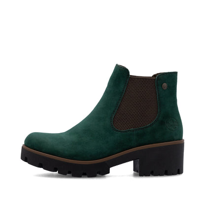 Rieker 79265-55 Bottlegreen & Brown Ankle Boots