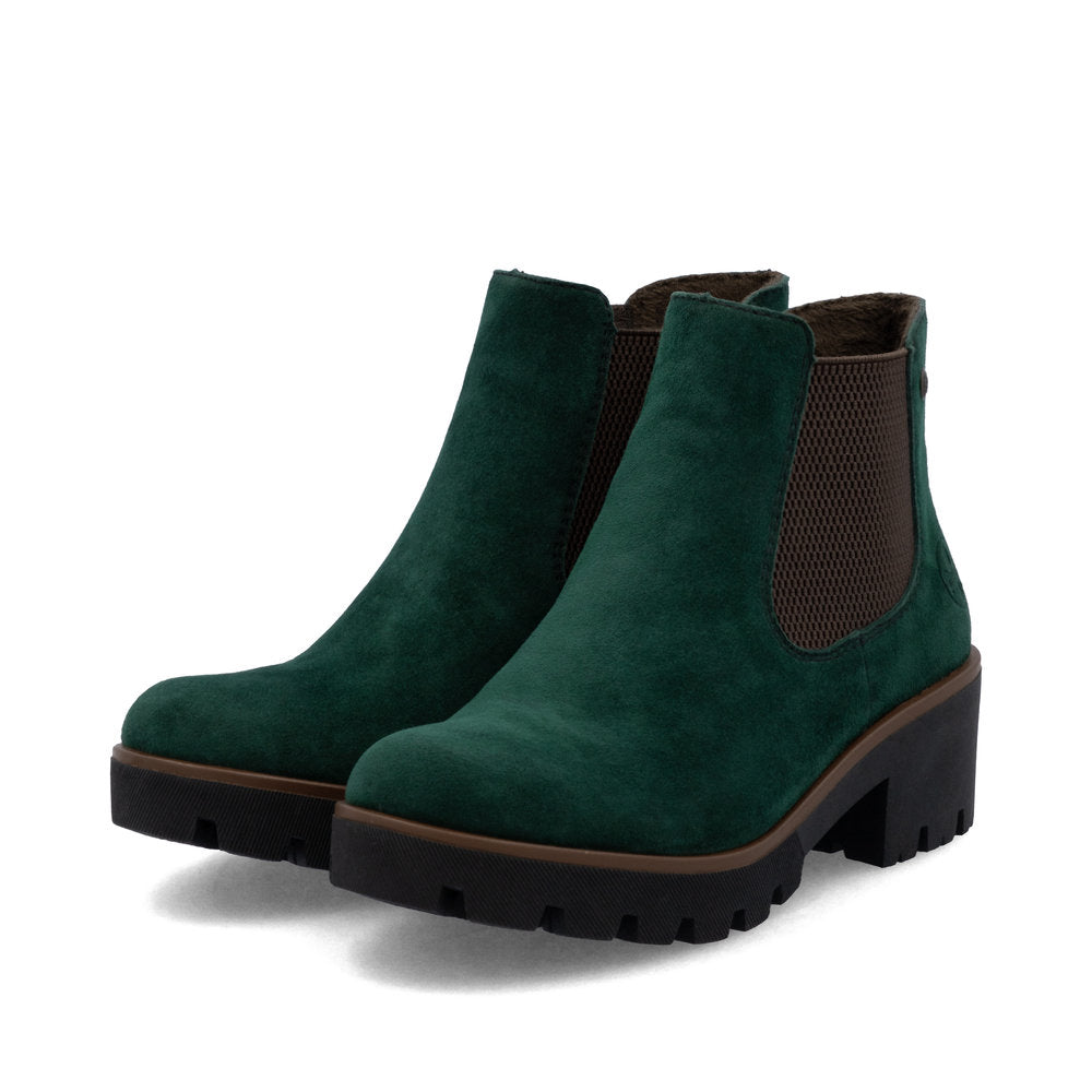 Rieker 79265-55 Bottlegreen & Brown Ankle Boots