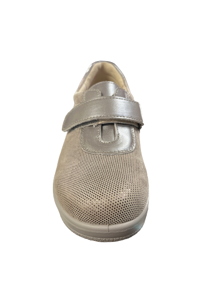 G Comfort 799-3 Gold/Platinum Fantasy Velcro Wedge Shoes