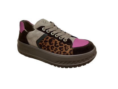 Ara 12-46711 19 Monaco 2.0 Brown Leopard Gold Combi H Fit Trainers