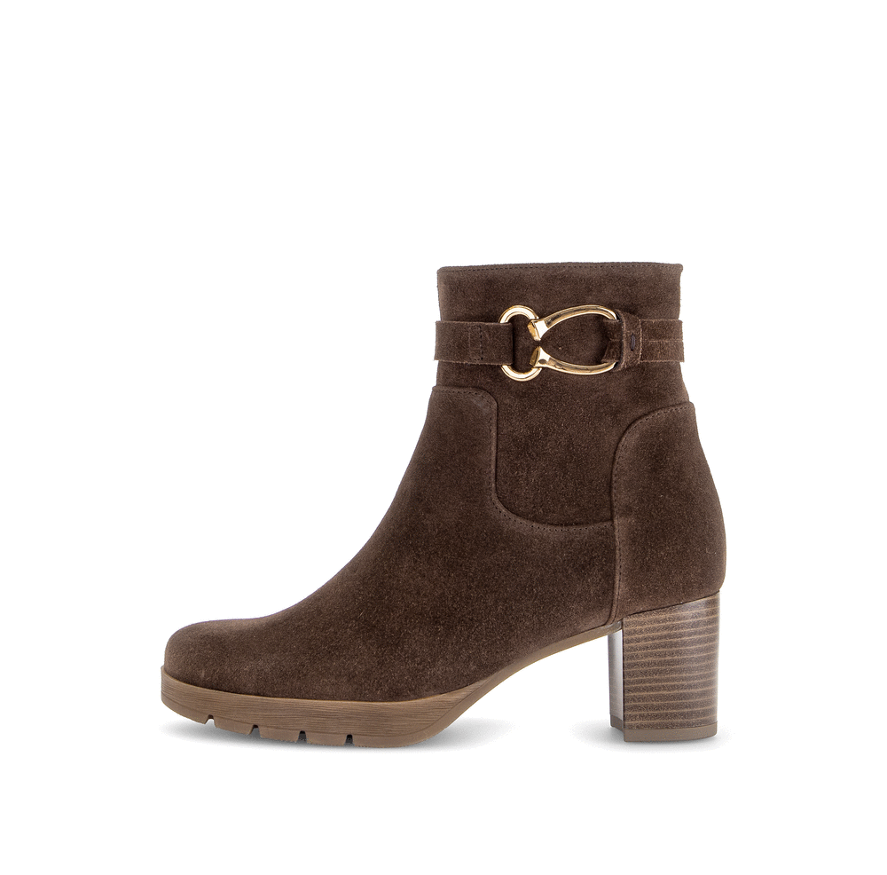 Gabor Comfort 8030.02.004 Cacao Brown Suede G Fit Block Heel Boots
