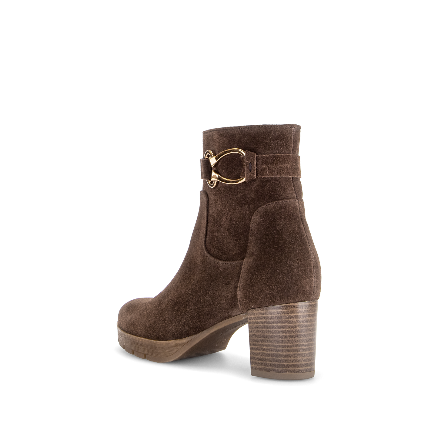 Gabor Comfort 8030.02.004 Cacao Brown Suede G Fit Block Heel Boots