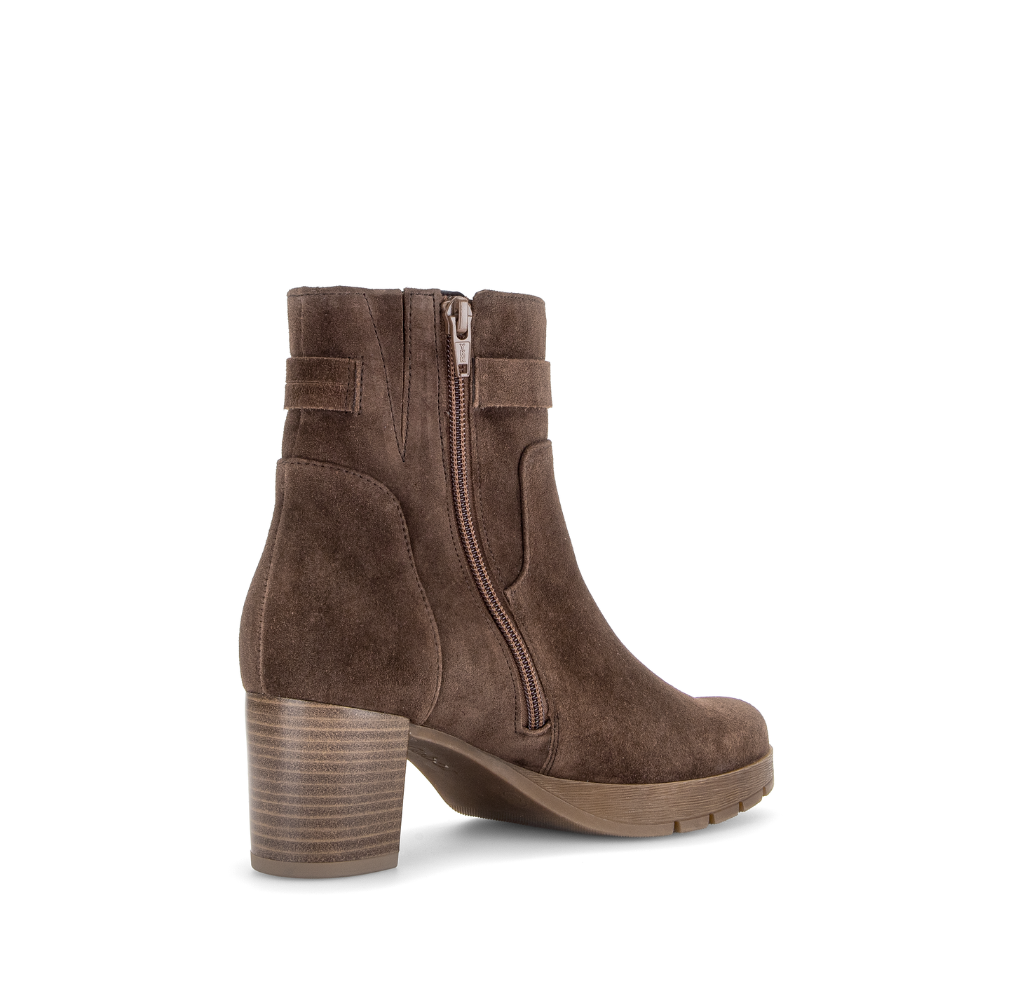 Gabor Comfort 8030.02.004 Cacao Brown Suede G Fit Block Heel Boots