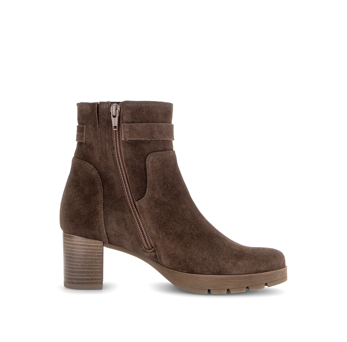 Gabor Comfort 8030.02.004 Cacao Brown Suede G Fit Block Heel Boots