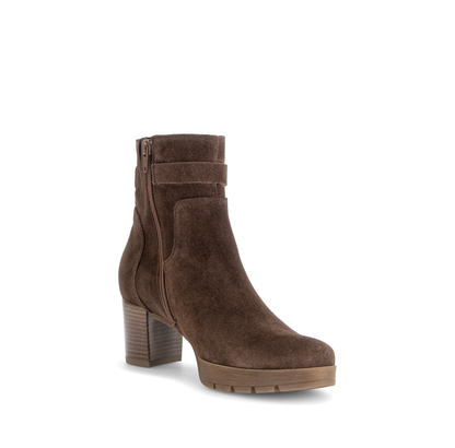 Gabor Comfort 8030.02.004 Cacao Brown Suede G Fit Block Heel Boots