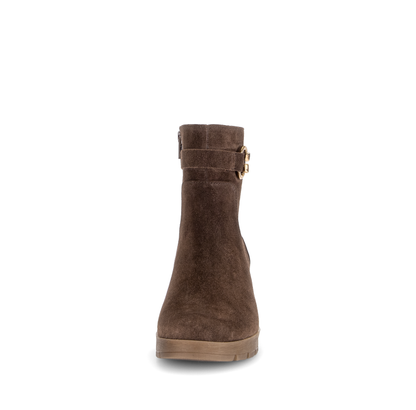 Gabor Comfort 8030.02.004 Cacao Brown Suede G Fit Block Heel Boots