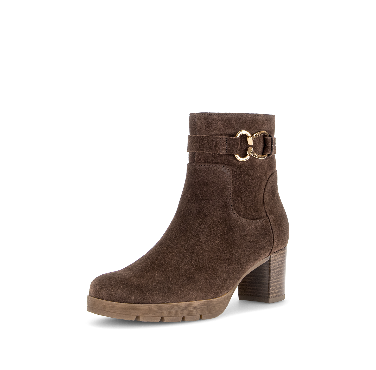 Gabor Comfort 8030.02.004 Cacao Brown Suede G Fit Block Heel Boots