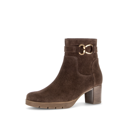 Gabor Comfort 8030.02.004 Cacao Brown Suede G Fit Block Heel Boots