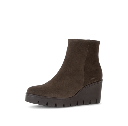Gabor 8045.01.006 Mocca Brown Suede Wedge Ankle Boots