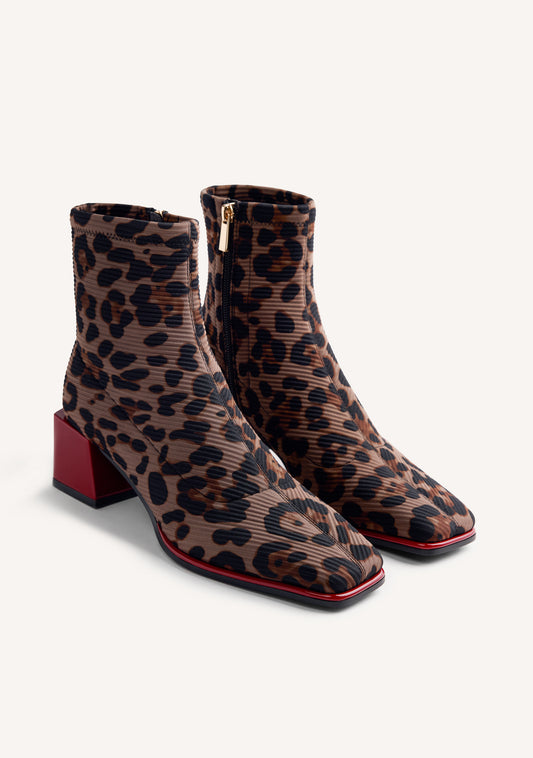 Gioseppo 80683-80683 Leopard Print Ankle Sock Boots