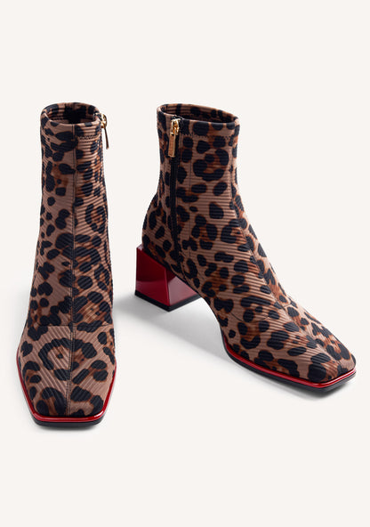 Gioseppo 80683-80683 Leopard Print Ankle Sock Boots