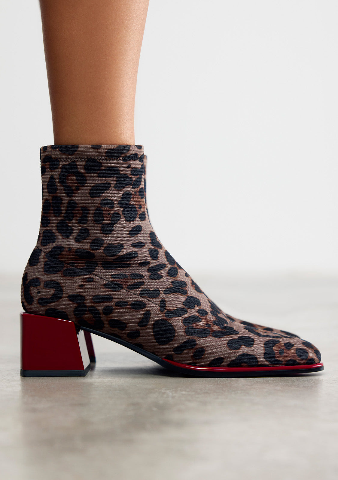 Gioseppo 80683-80683 Leopard Print Ankle Sock Boots