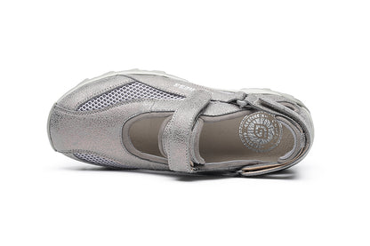 G Comfort 81023 TM Taupe Metallic Mesh Velcro Shoes