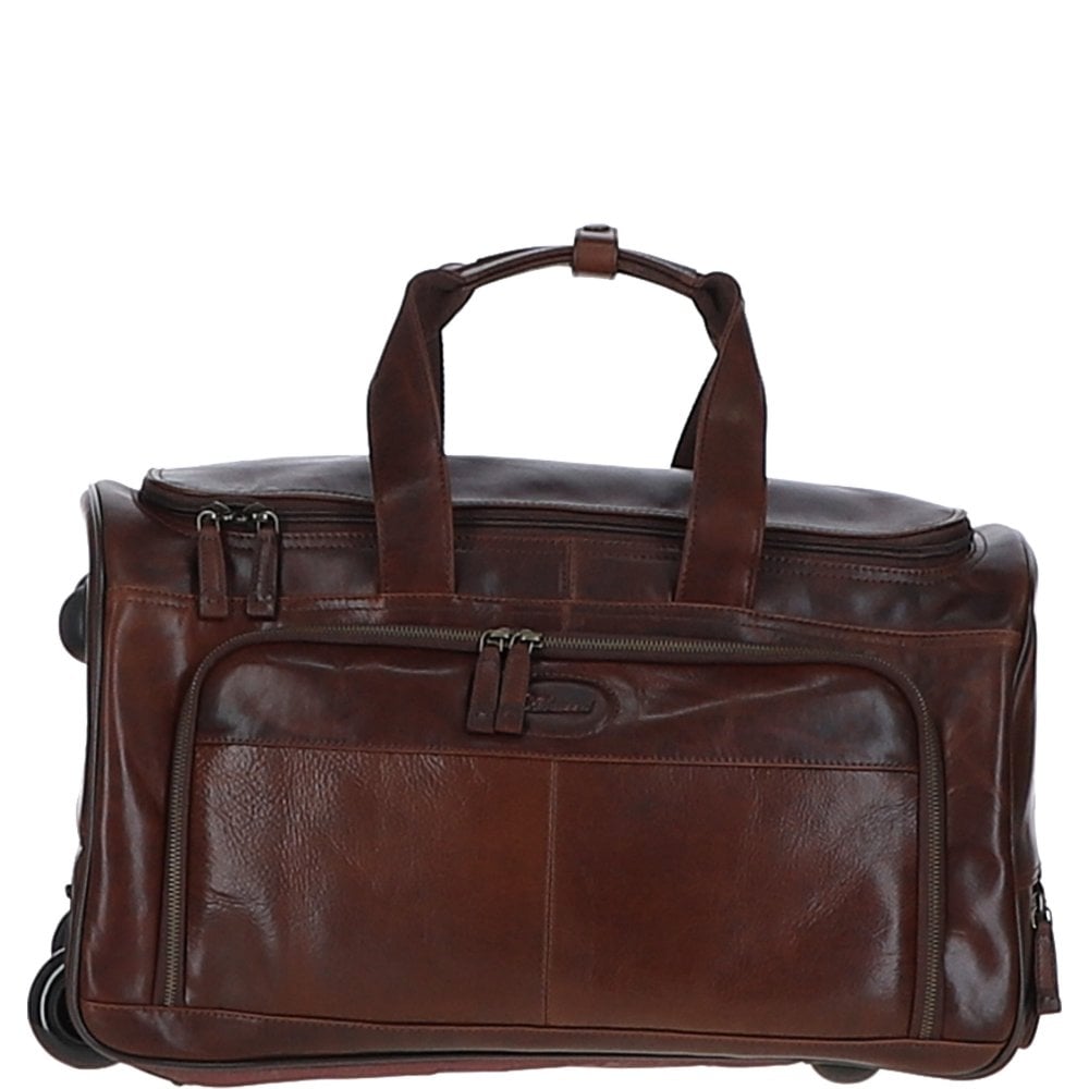 Ashwood Leather 8146 Wheeled Holdall Cow Temponado Brown