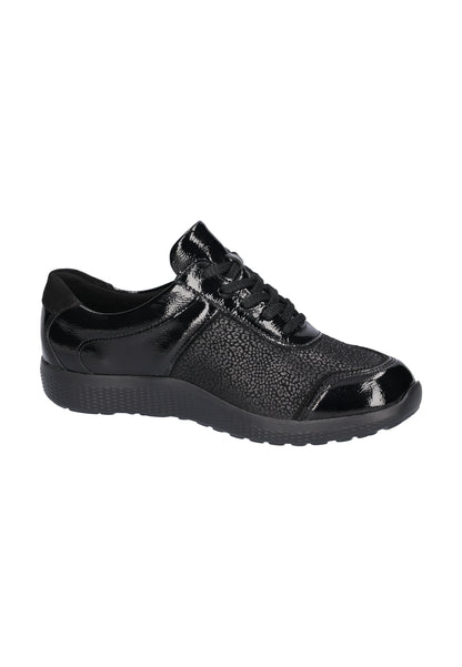 Waldlaufer 815M01 411 001 M Fit Ira Black Patent Lace & Zip Sneakers