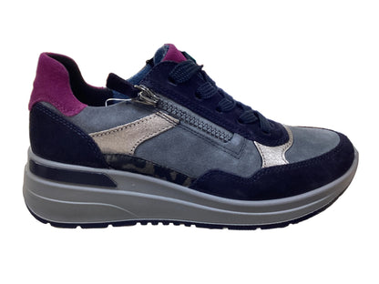 Ara 12-57702 22 Garda Blue Graphit Grey Combi H Fit Trainers