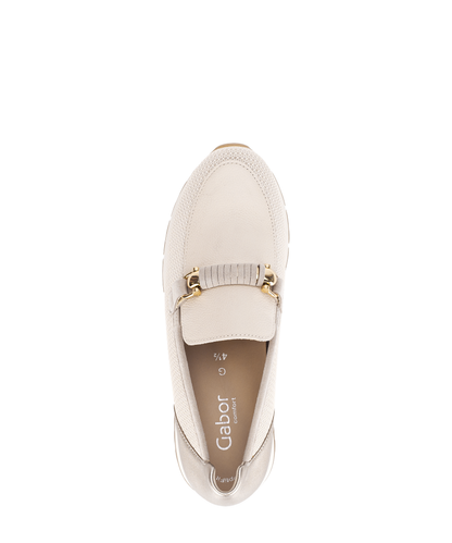Gabor Comfort 82.472.63 Cream Weave G Fit Slip On Moccasins