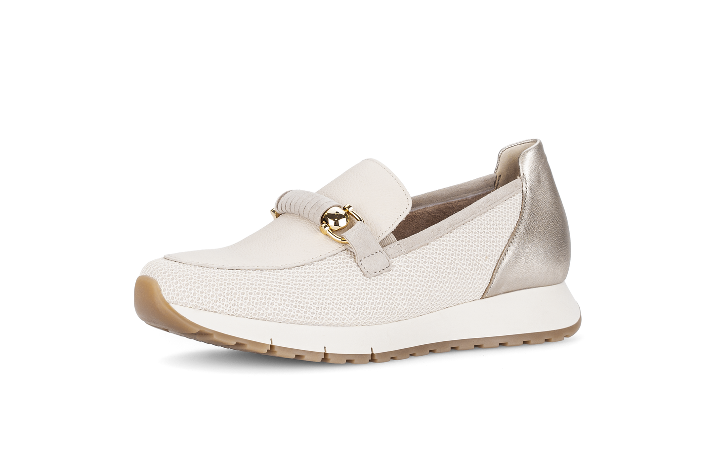 Gabor Comfort 82.472.63 Cream Weave G Fit Slip On Moccasins