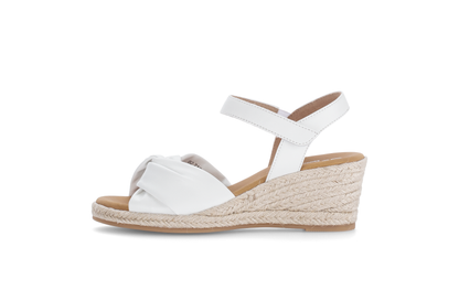 Gabor Comfort 82.712.50 White G Fit Wedge Sandals with Slingback Strap
