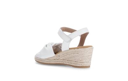 Gabor Comfort 82.712.50 White G Fit Wedge Sandals with Slingback Strap