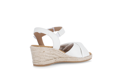 Gabor Comfort 82.712.50 White G Fit Wedge Sandals with Slingback Strap