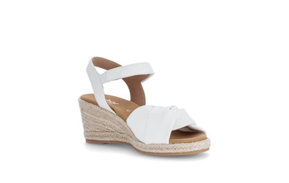 Gabor Comfort 82.712.50 White G Fit Wedge Sandals with Slingback Strap