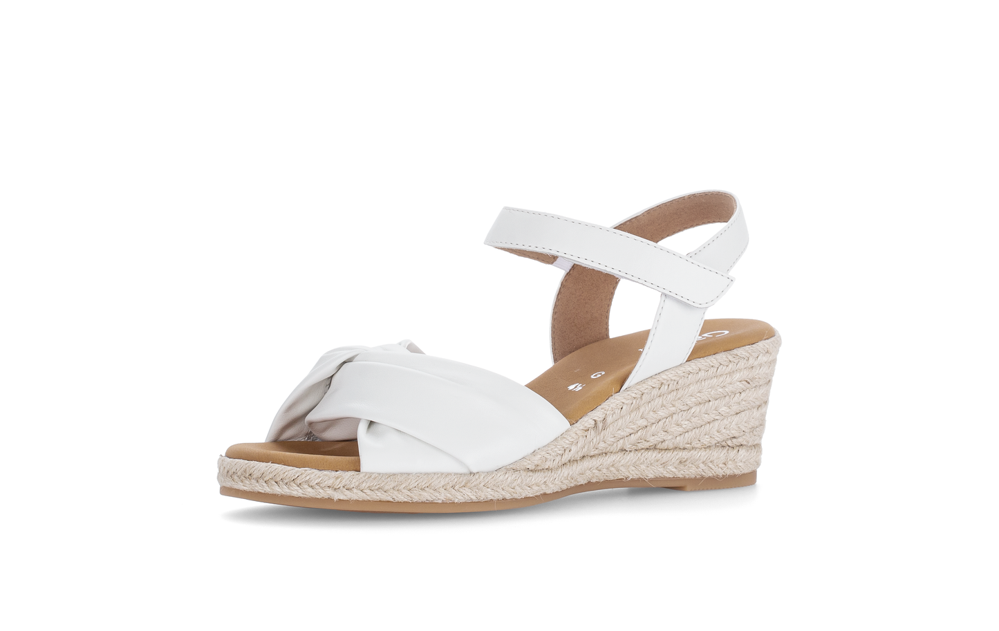Gabor Comfort 82.712.50 White G Fit Wedge Sandals with Slingback Strap