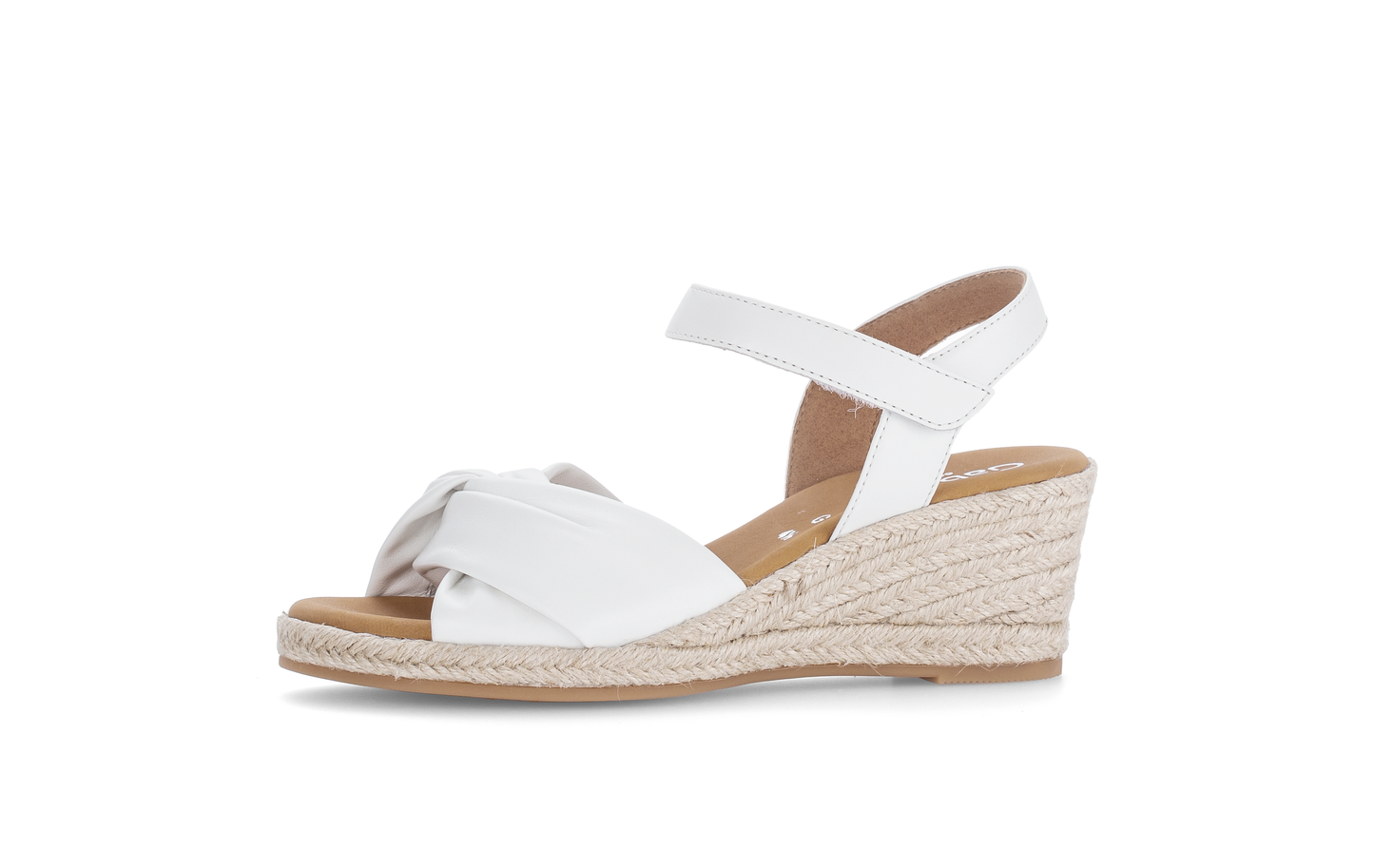 Gabor Comfort 82.712.50 White G Fit Wedge Sandals with Slingback Strap