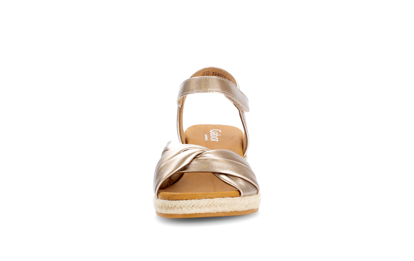 Gabor Comfort 82.712.82 Puder Gold G Fit Wedge Sandals with Slingback Strap