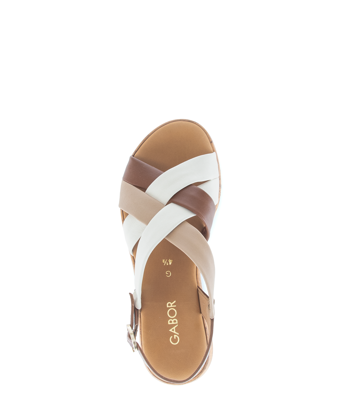 Gabor Comfort 82.743.54 Cognac Tan & Cream Combi G Fit Slingback Sandals