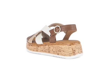 Gabor Comfort 82.743.54 Cognac Tan & Cream Combi G Fit Slingback Sandals